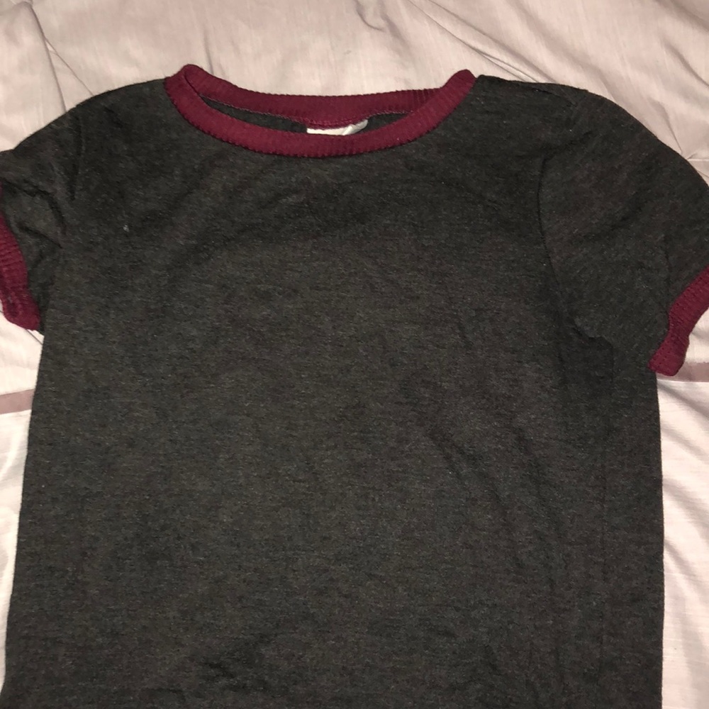 Red and grey crop top